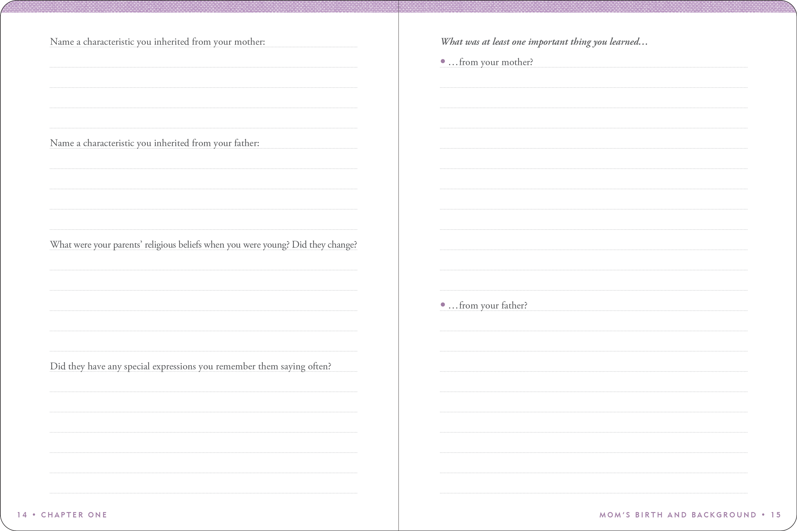 Mom's Story Memory Journal