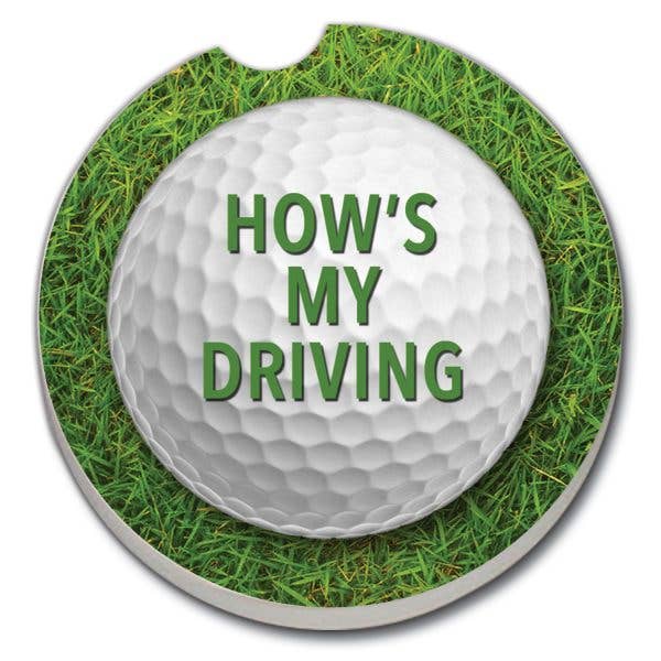 How's My Driving Absorbent Stone Car Coaster 1 Pk
