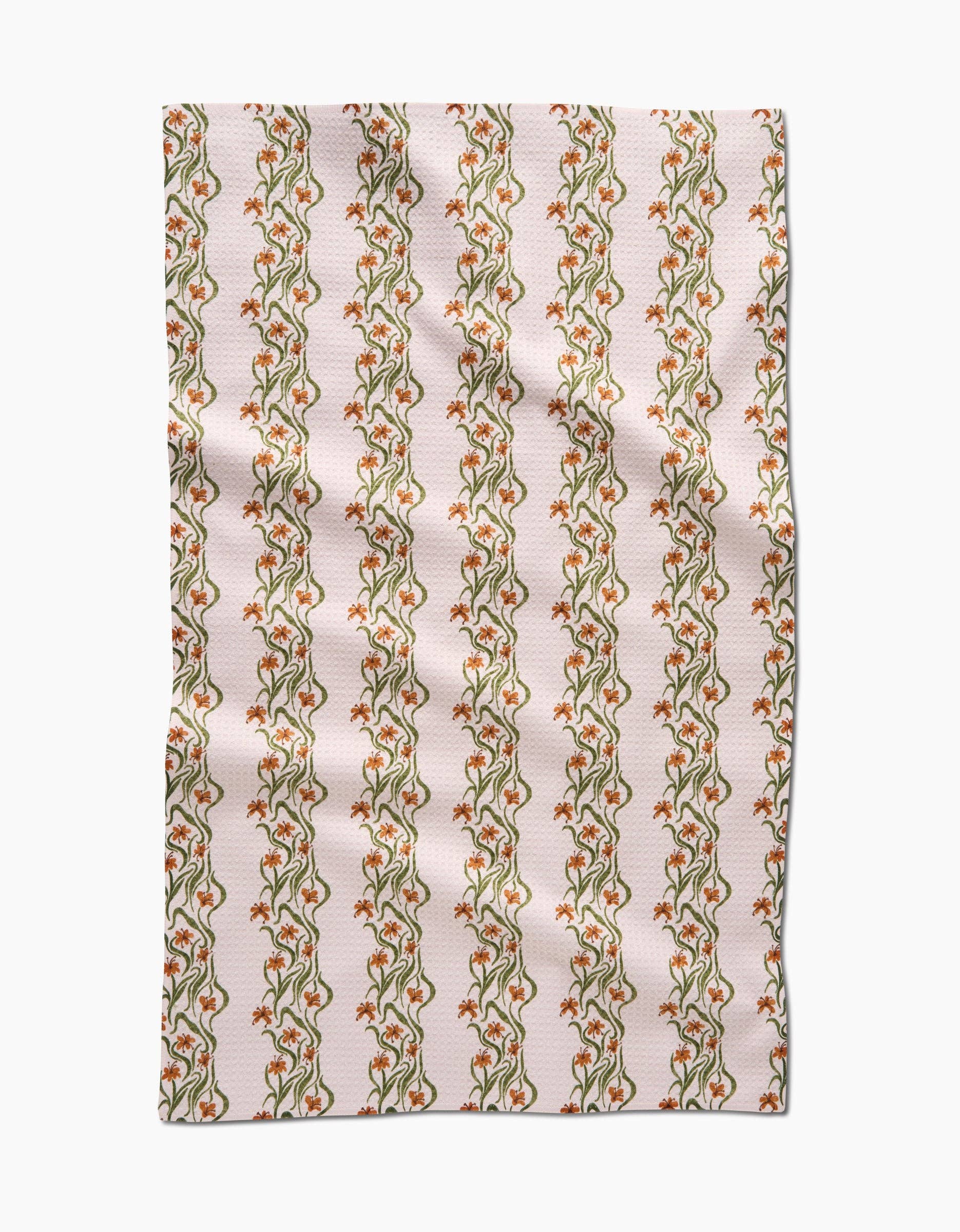 Geometry Floral Fall Stripe Tea Towel