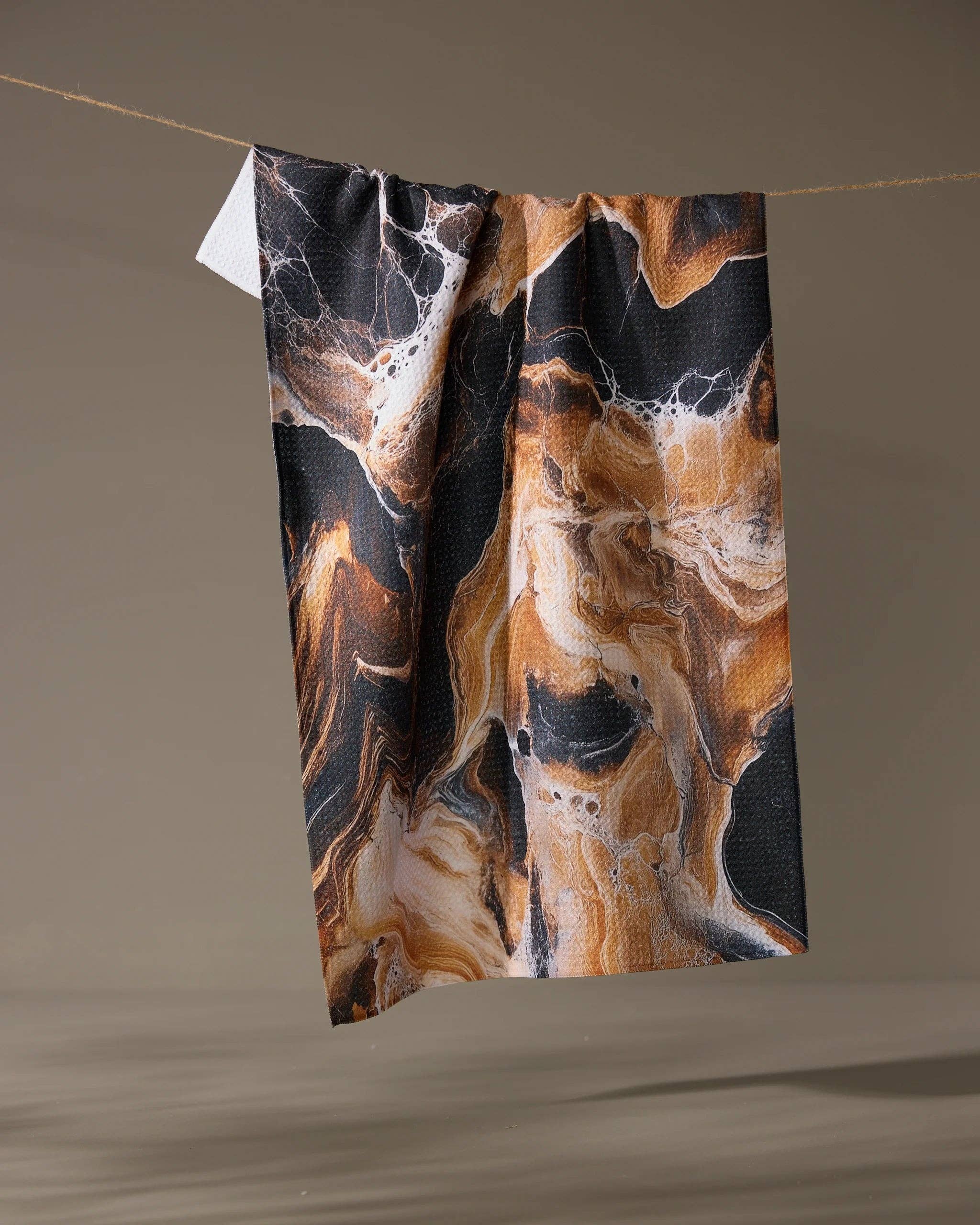 Geometry Emperador Tea Towel