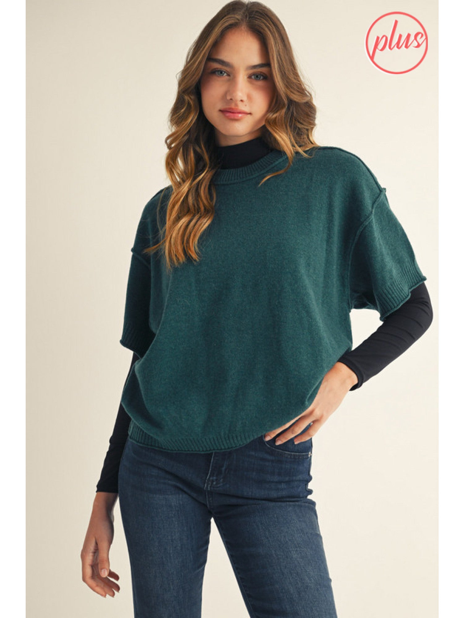 Plus Size Drop Shoulder Sweater