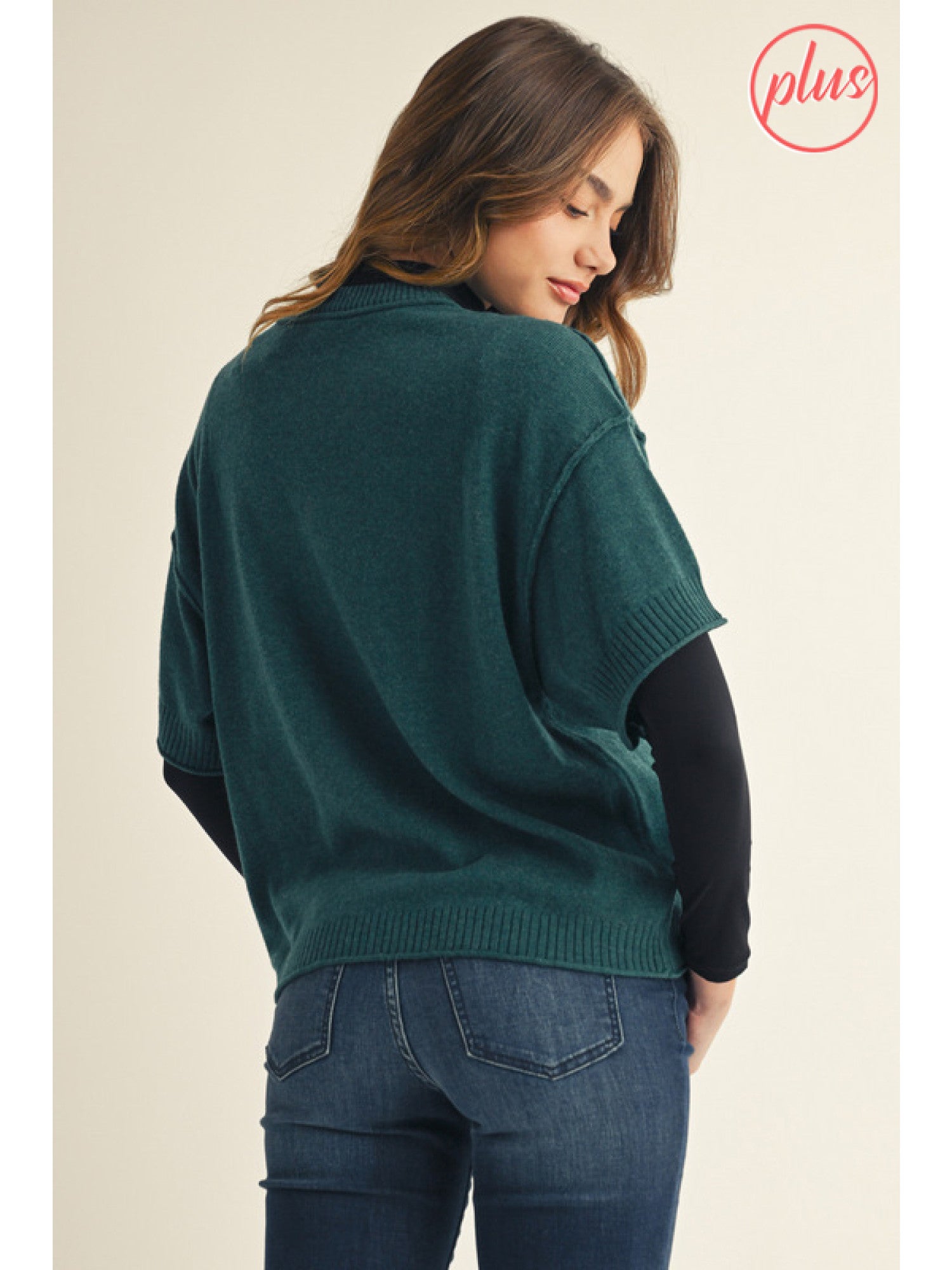 Plus Size Drop Shoulder Sweater