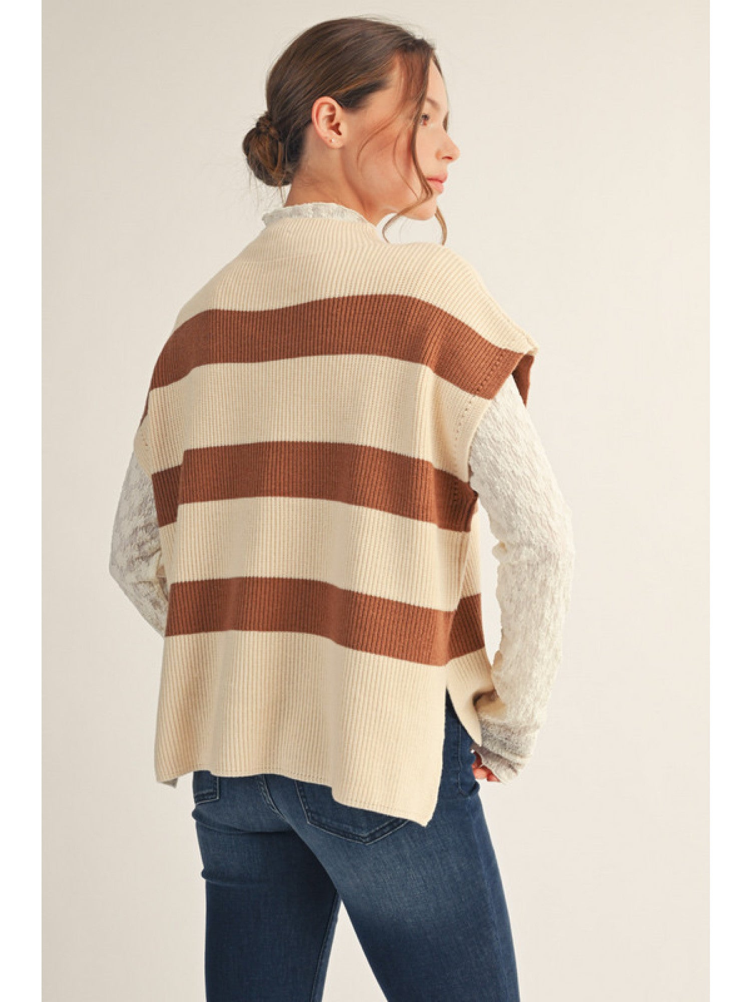 Wide Striped Knit Top