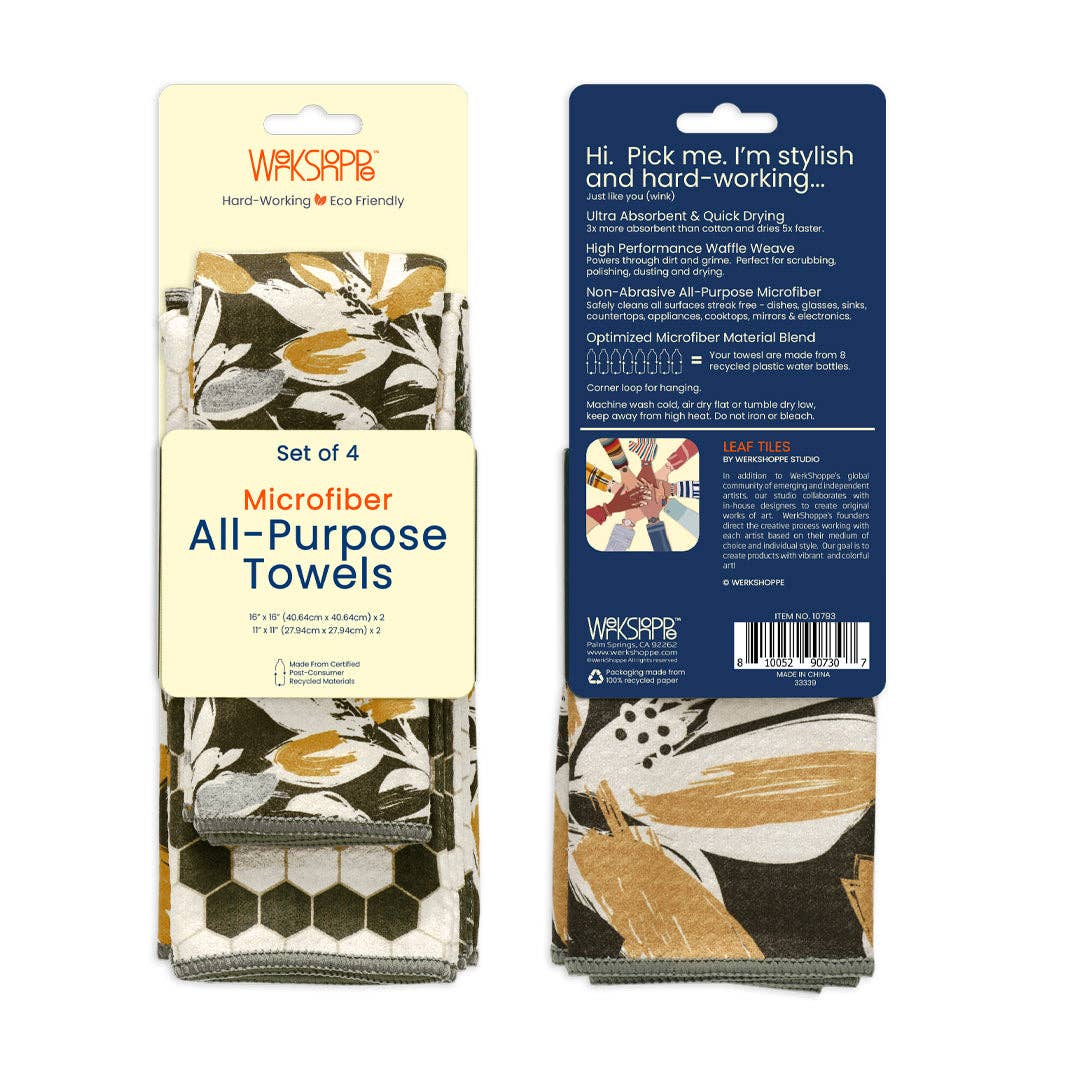 Leaf Tiles All Purpose Microfiber Towel Set