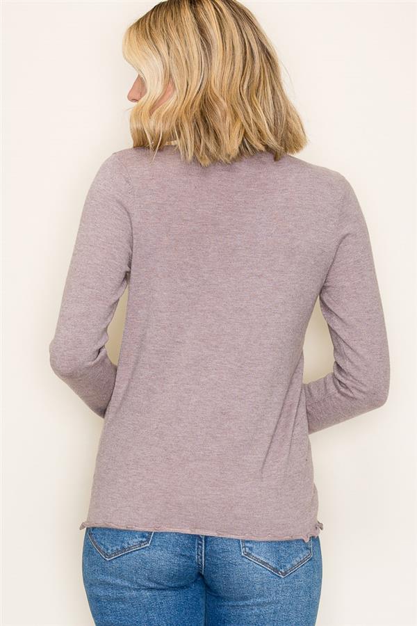 Lettuce Edge Mock Neck Sweater