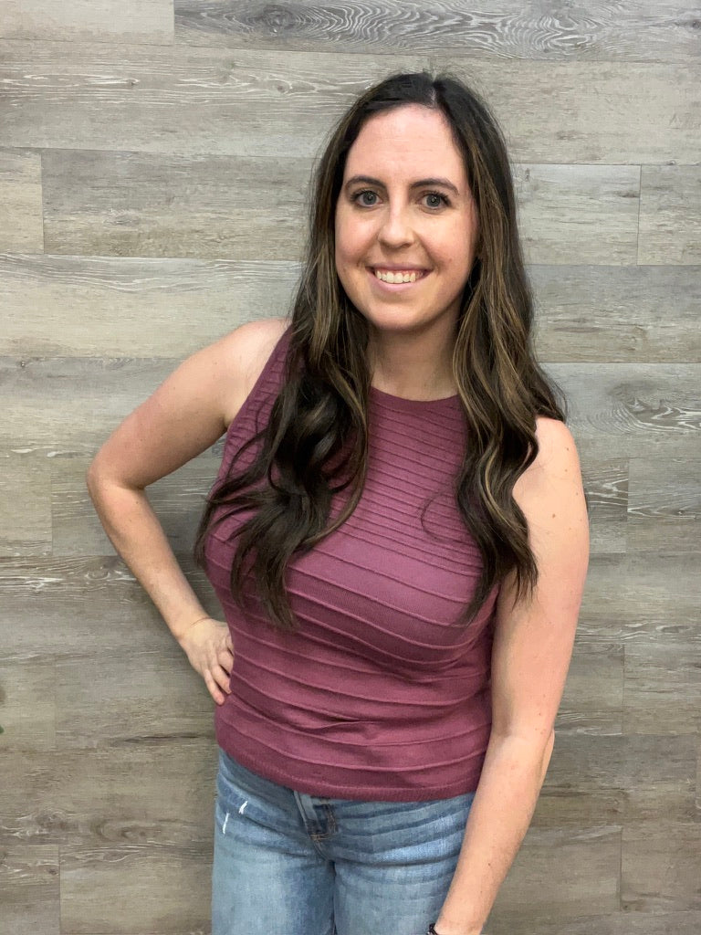 Texture Crew Neck Sleeveless Sweater FINAL SALE