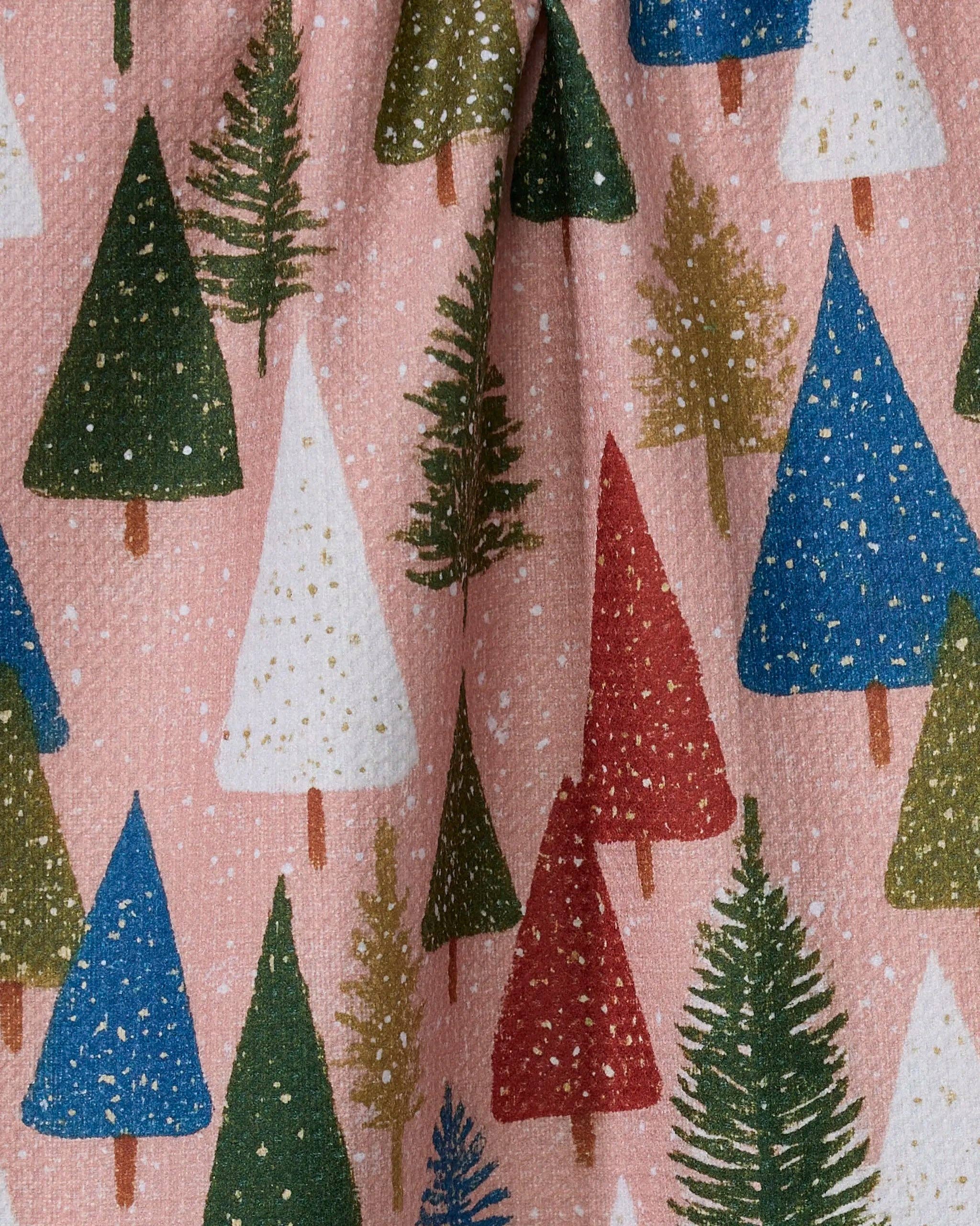 Geometry Snowdrift Pines Tea Towel