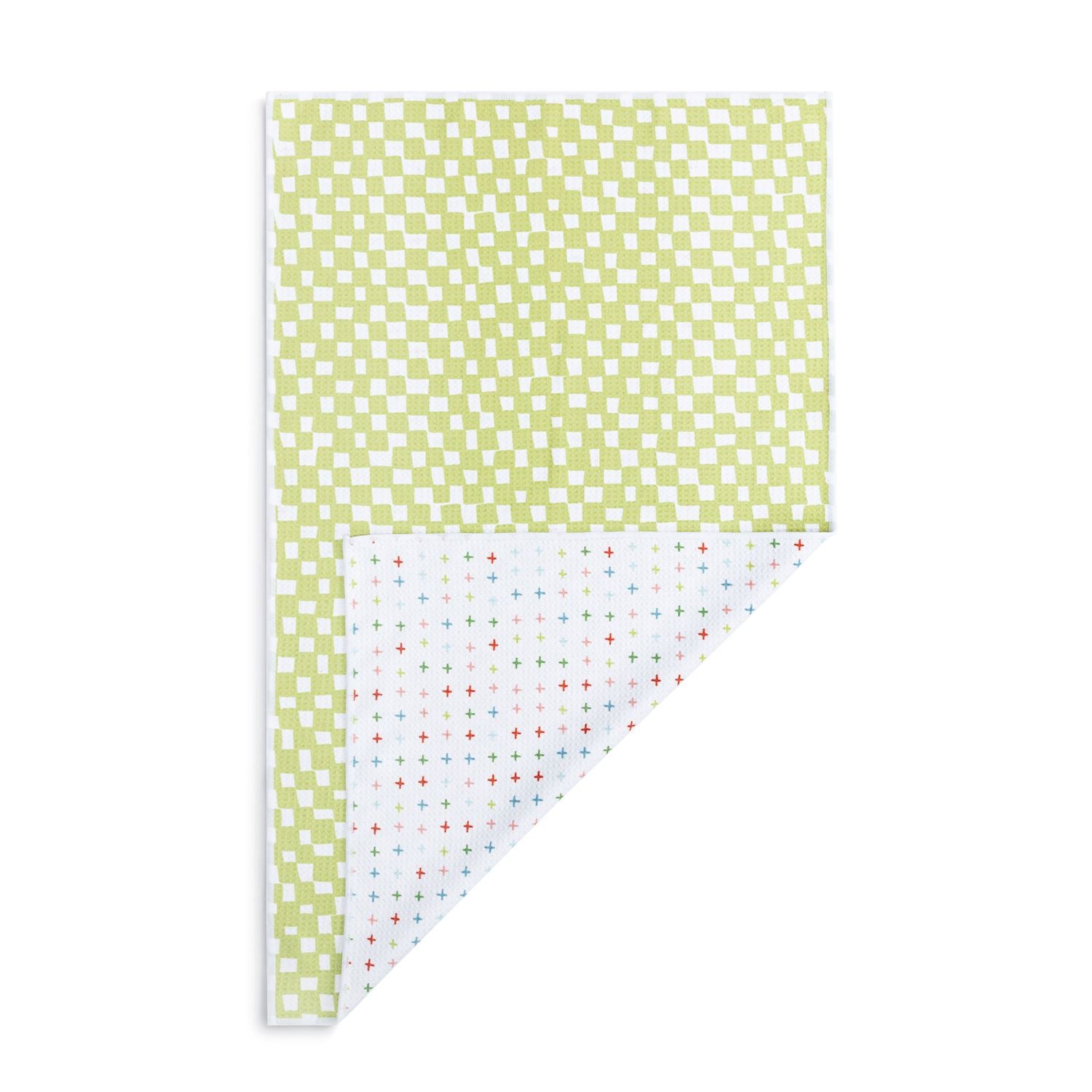 Final Sale Green Checker Reversible Towel