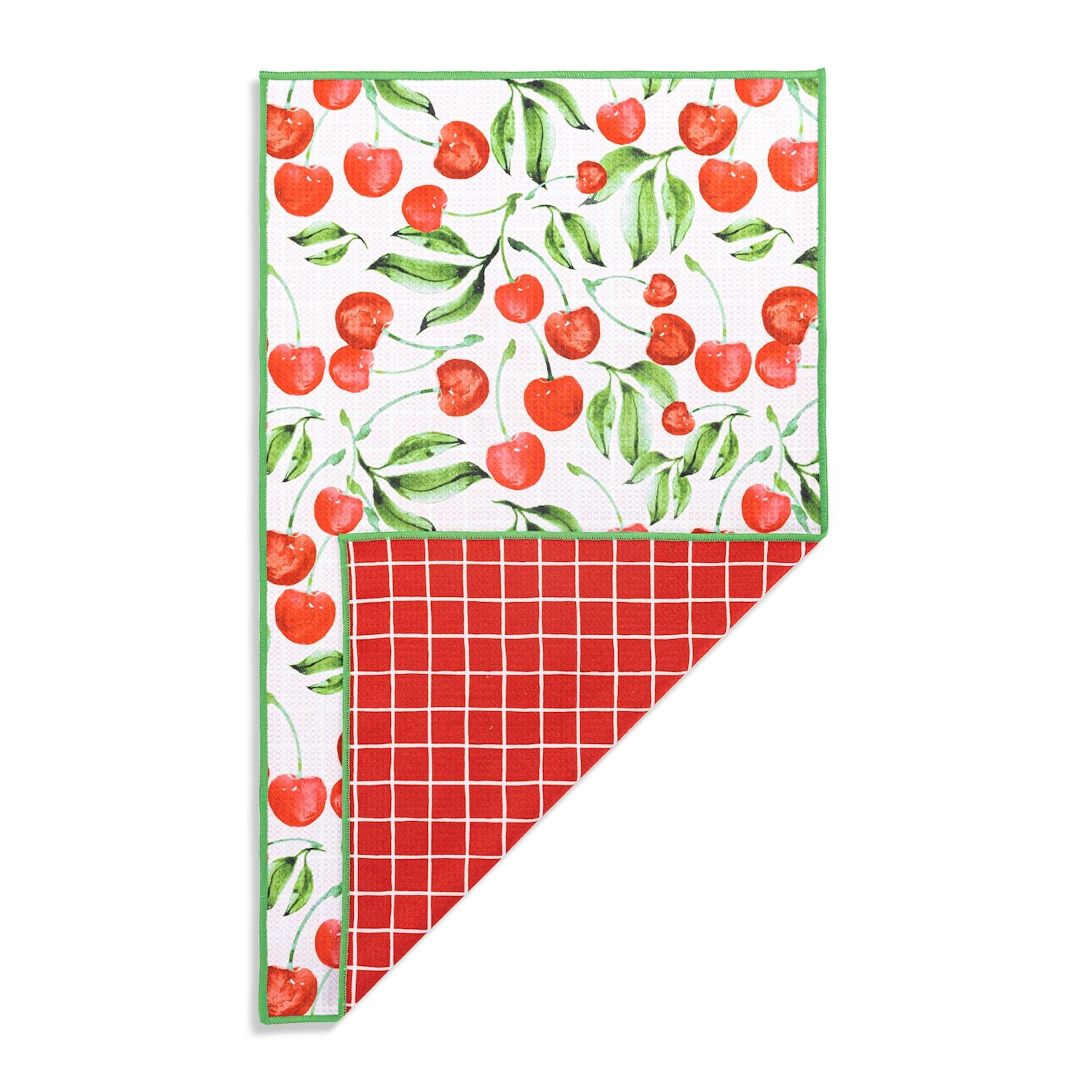 Cherry Red Plaid Reversible Towel
