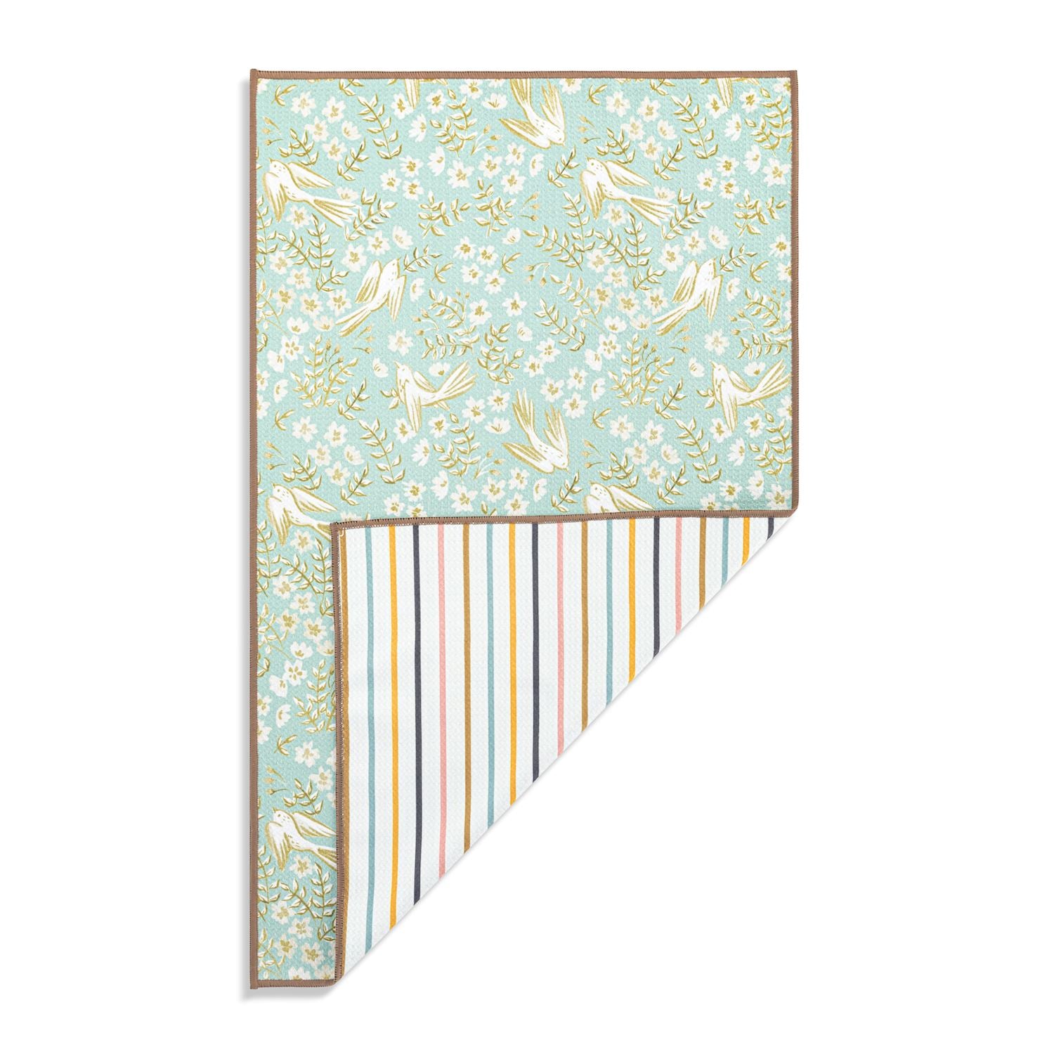 Bird and Vintage Floral Reversible Towel