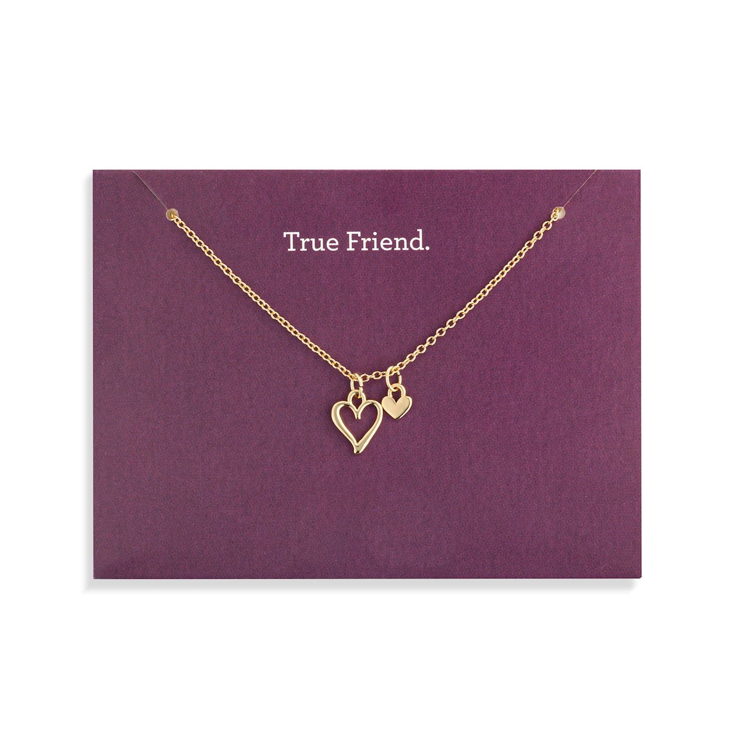 True Friend Floral Card and Gold Heart Necklace