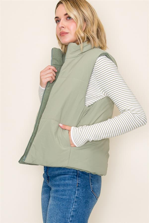 Corduroy Reversible Puffer Vest