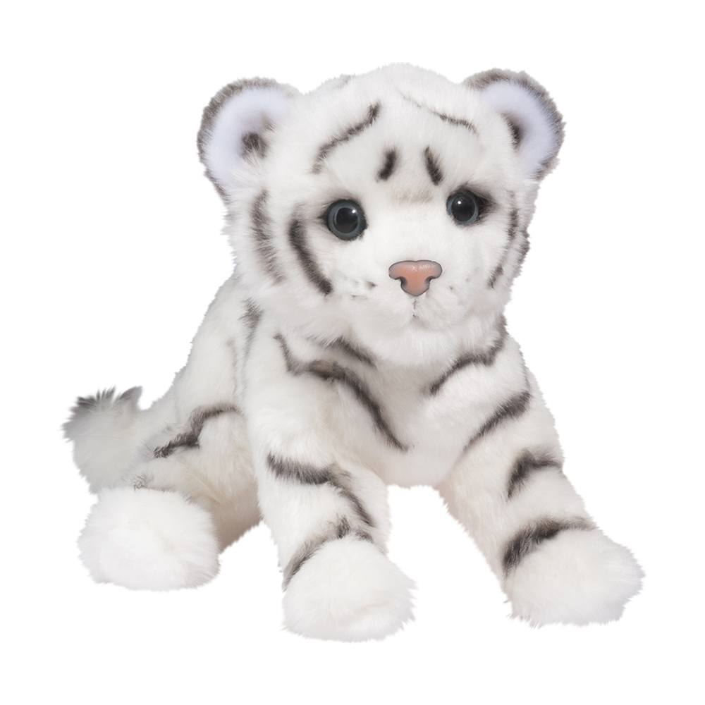 Silky White Tiger Cub Plush Toy