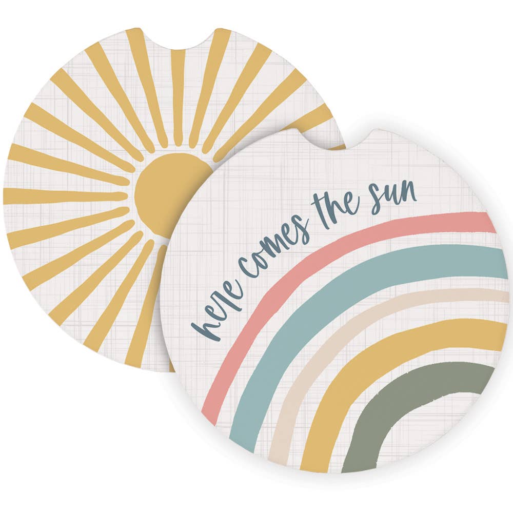 Here Comes The Sun Car Coasters
