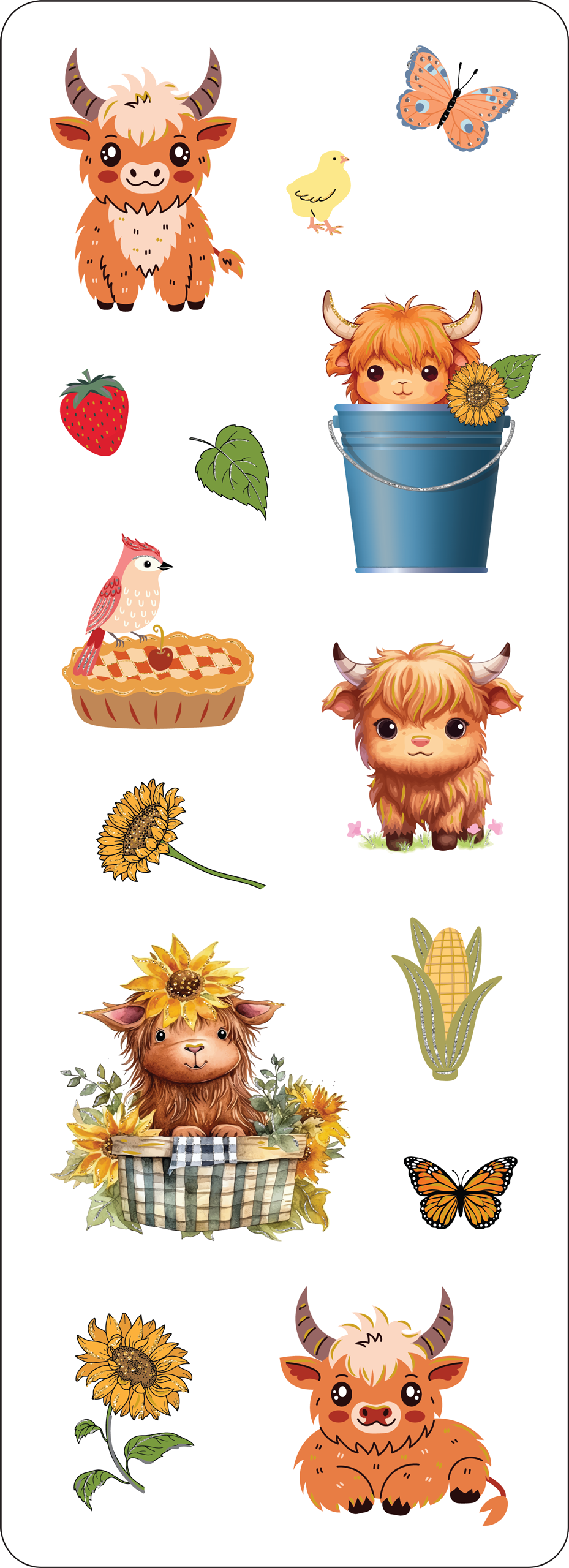 Highland Cows Sticker Set