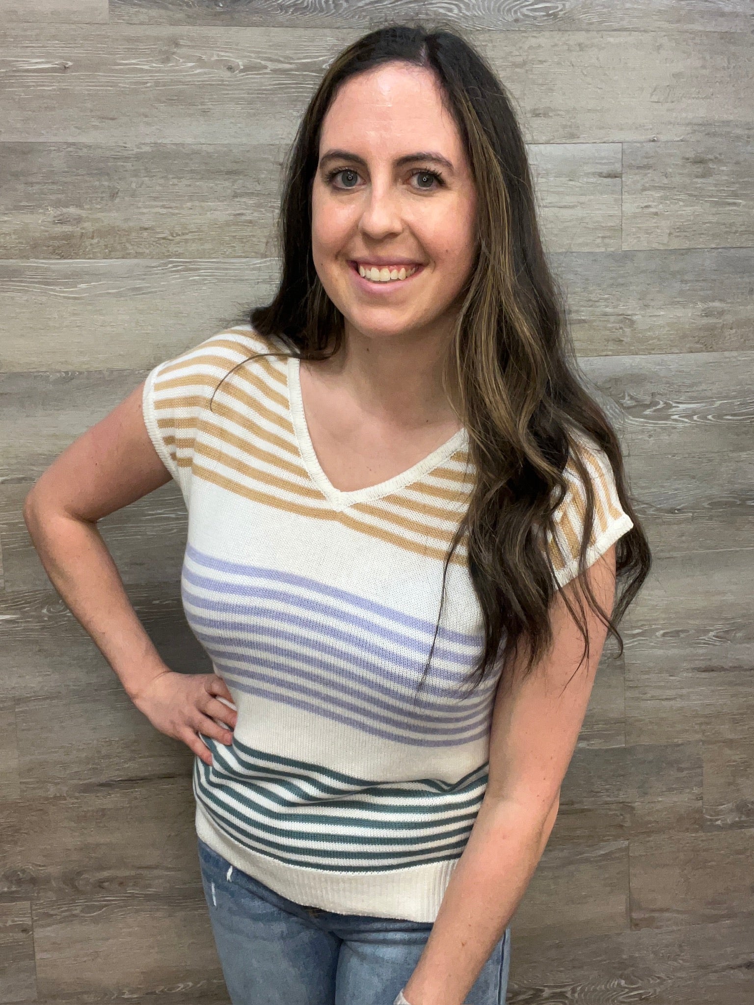 Sleeveless Multi Color Striped Sweater FINAL SALE