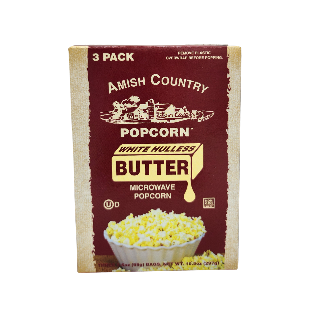 3pk Microwave Buttery White Hulless Popcorn