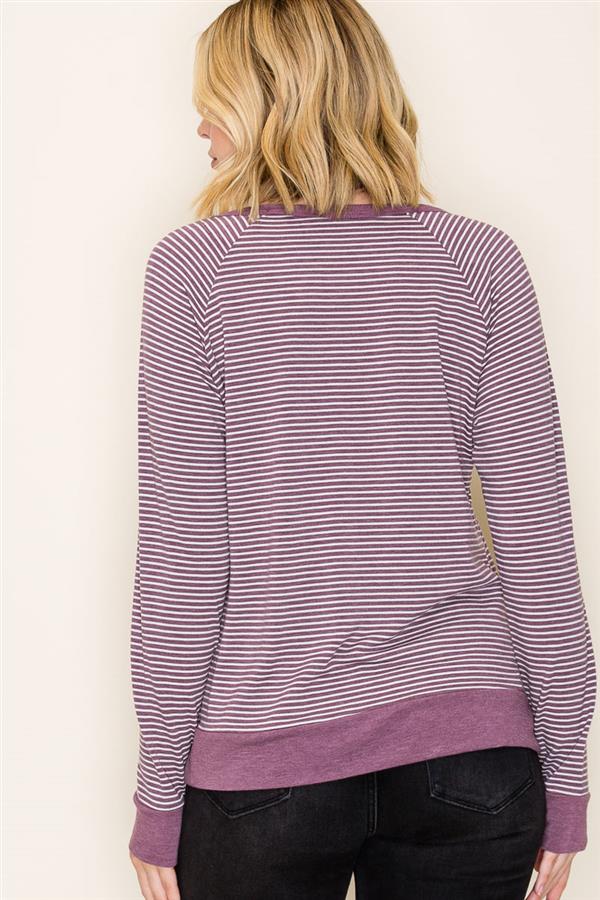 Long Sleeve Pinstripe Terry Top