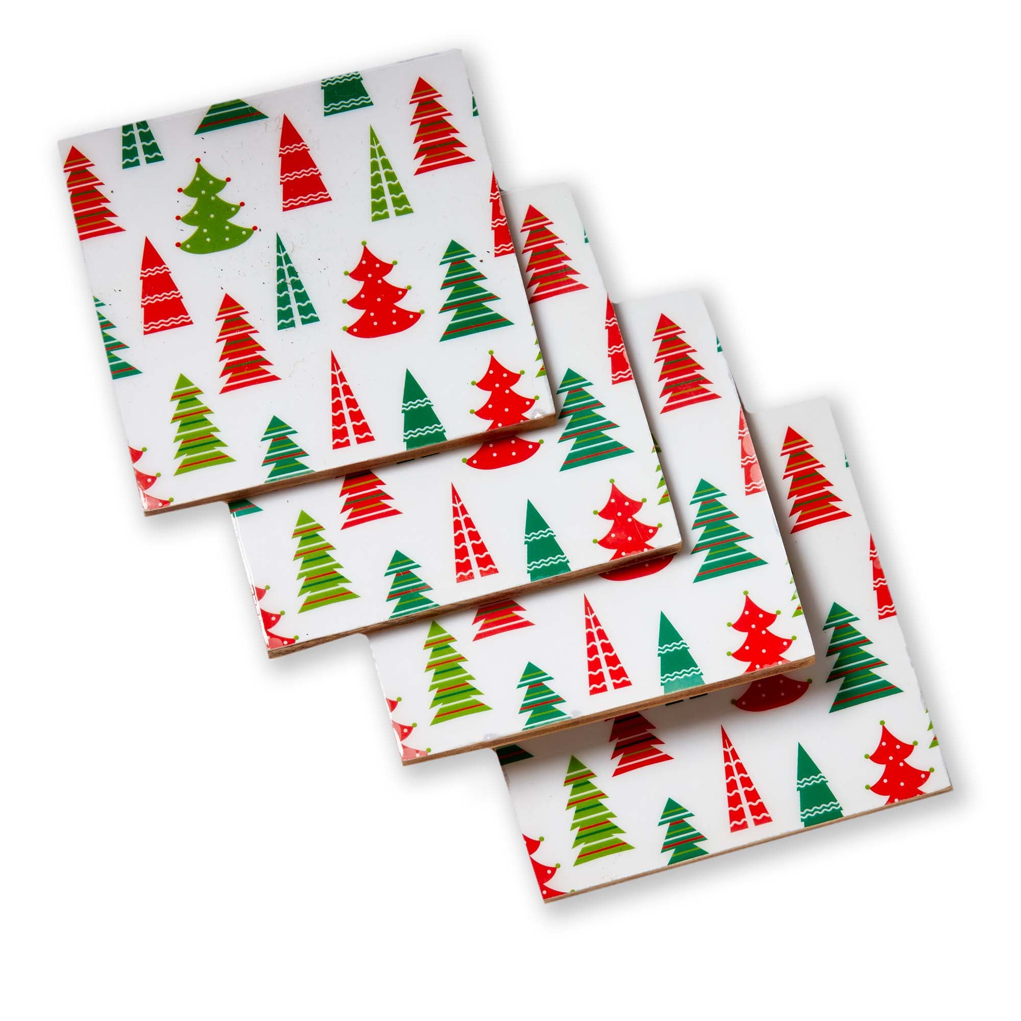 Cheerful Tree Coasters (Set of 4)