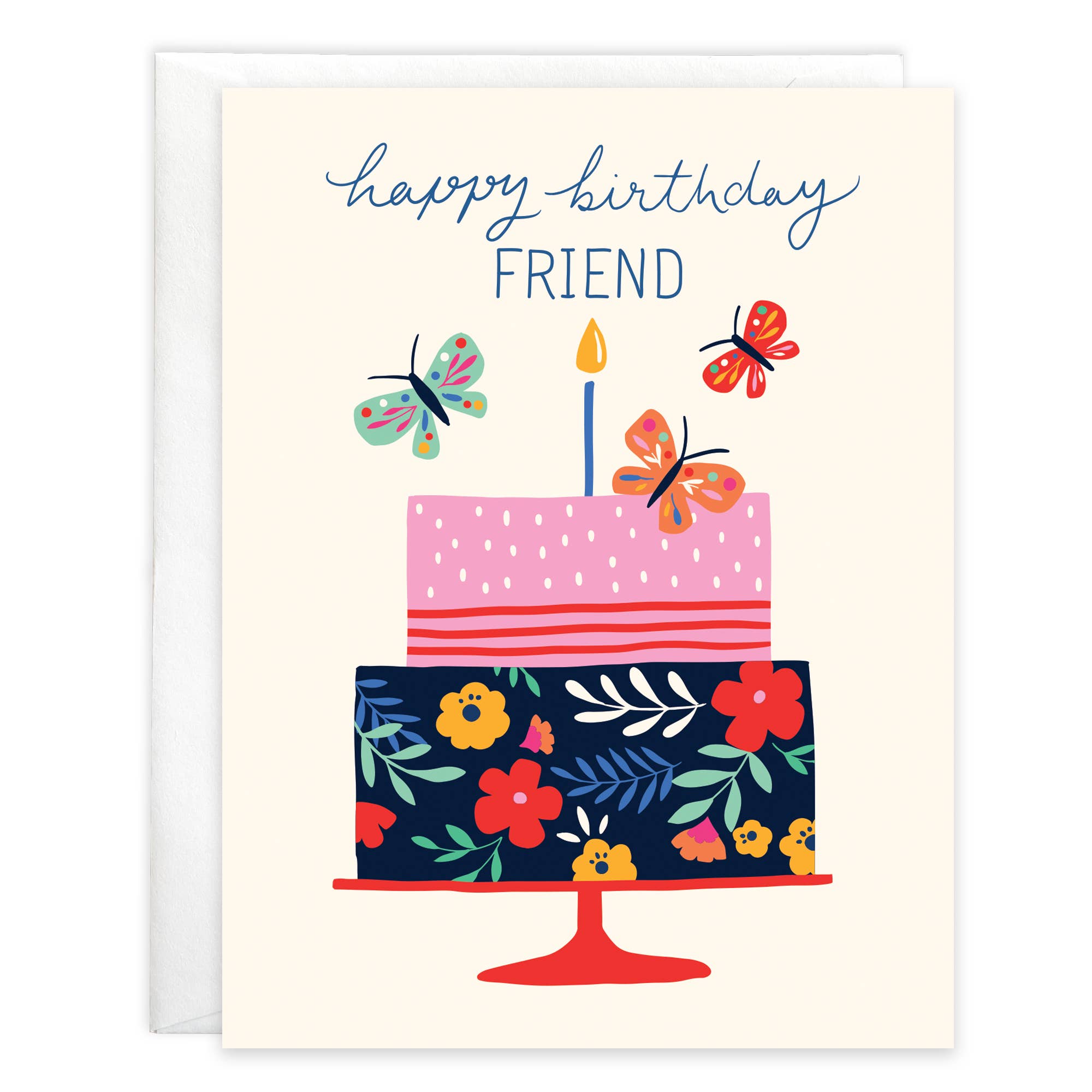 Birthday Greeting Card - Friend Cake