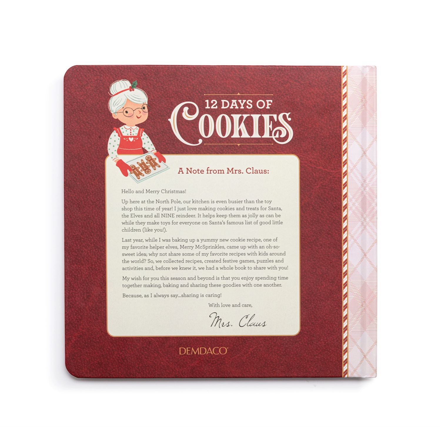 Mrs. Claus Caring Collection 12 Days of Cookies Countdown Recipe Book - 8x8in