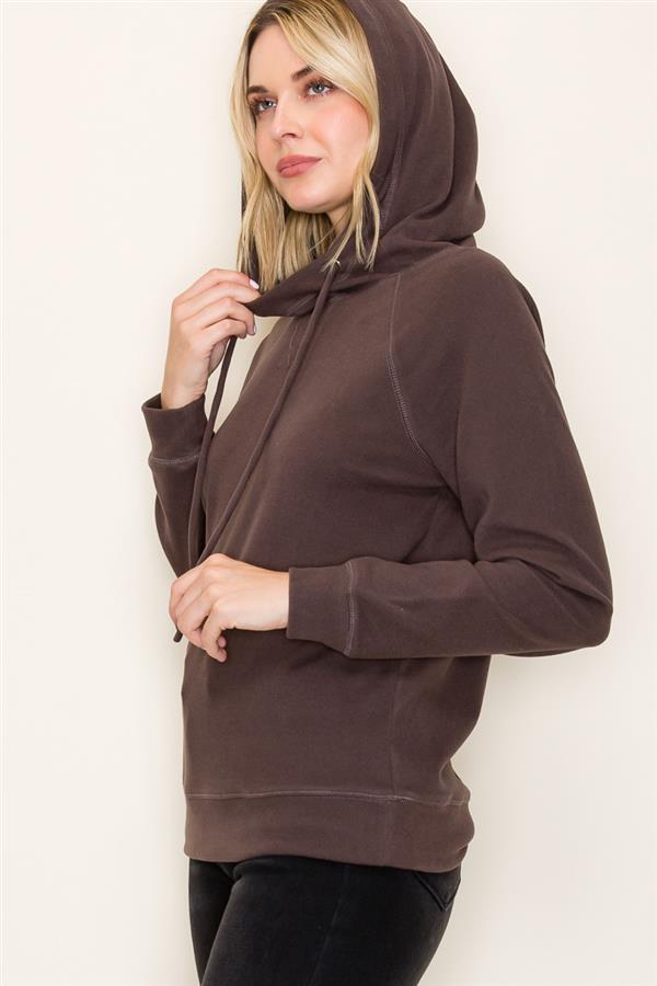 Micro Brushed Pullover Hoodie Top