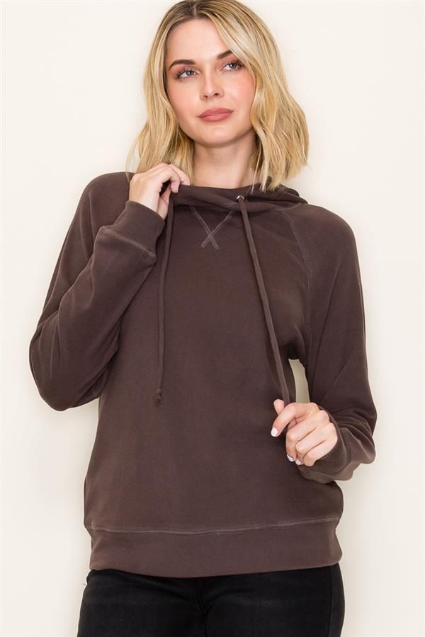 Micro Brushed Pullover Hoodie Top