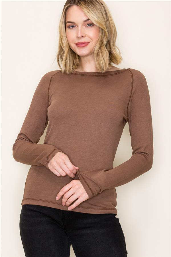 Exposed Seam Raglan Sleeve Top