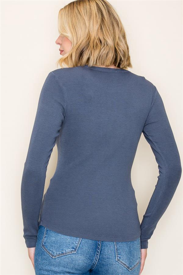 Garment Dyed Long Sleeve Top