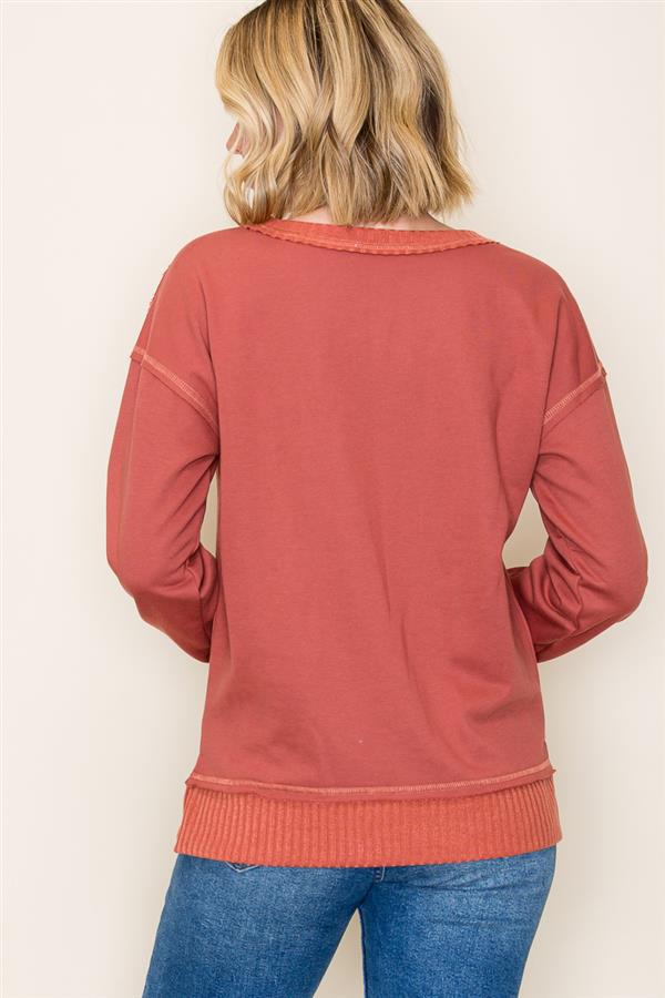 French Terry Top w/ Stitch Detail