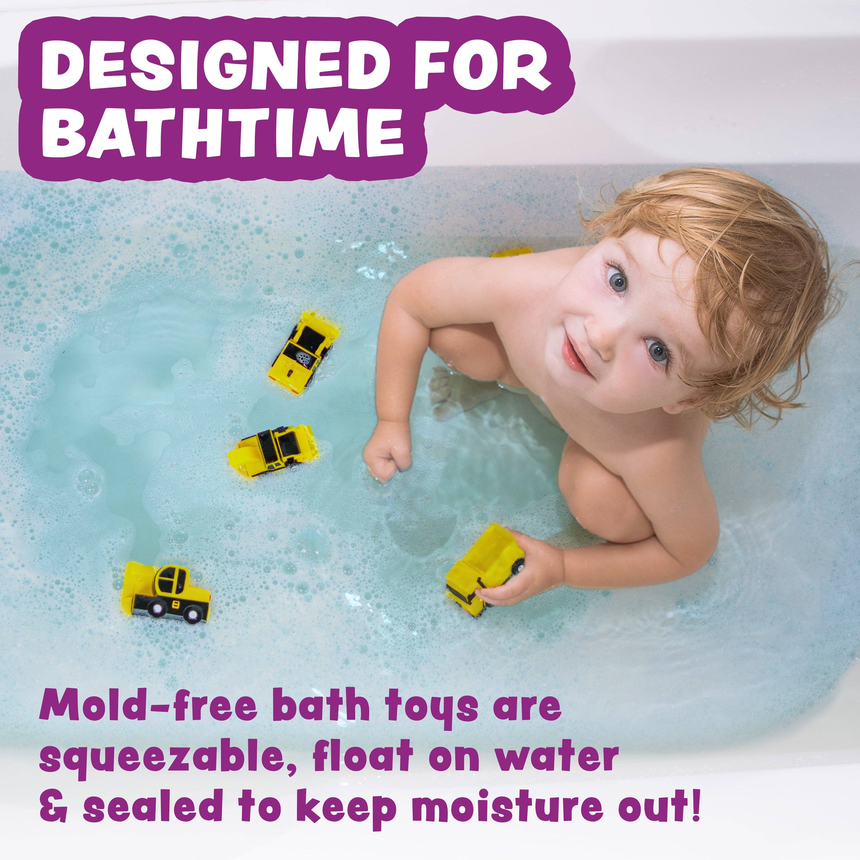 Tub Works® Construction™ Trucks Mold Free Bath Toys