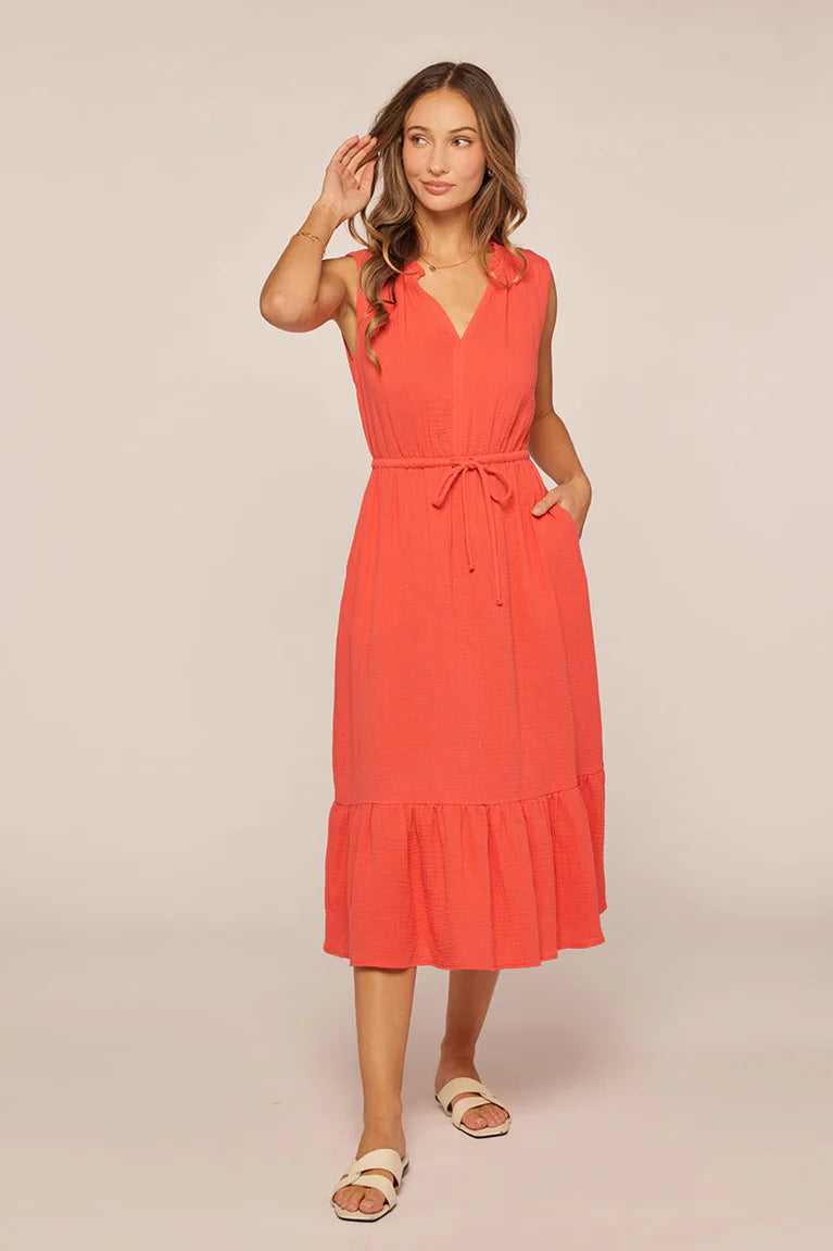 Sleeveless V-Neck Midi Dress FINAL SALE