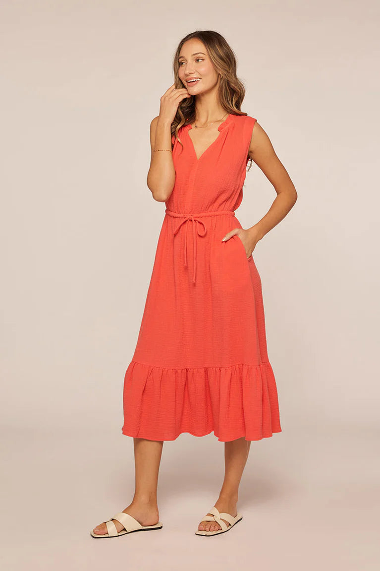 Sleeveless V-Neck Midi Dress FINAL SALE