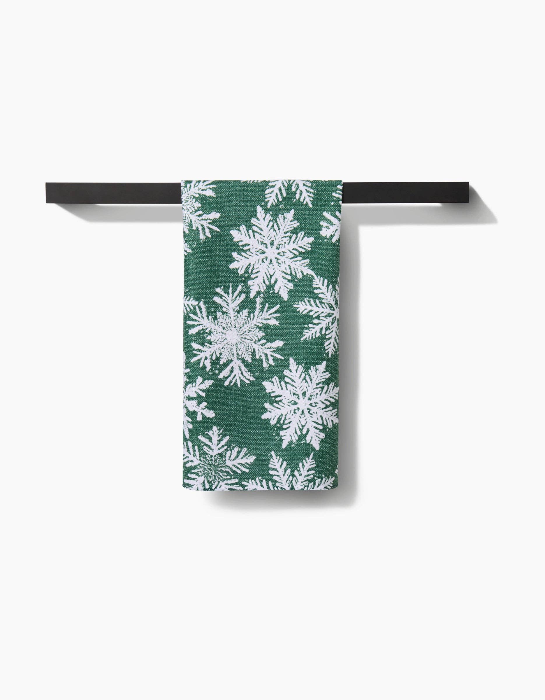 Geometry Snowy Days Green Tea Towel