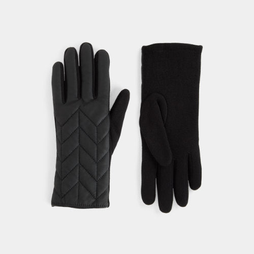 Matte Black Chevron Puffer Gloves