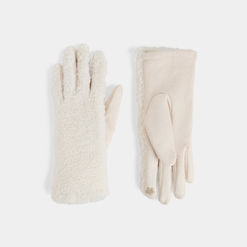 Cream Sherpa Touchscreen Gloves