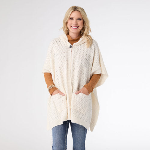 Hooded Poncho w/ Pockets