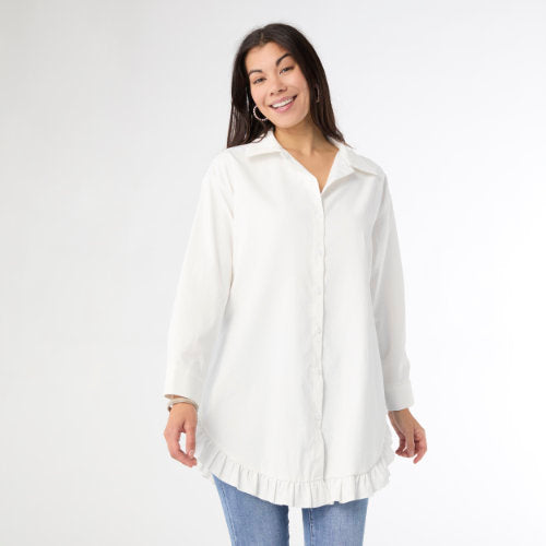 Ruffled Botton Tunic Top