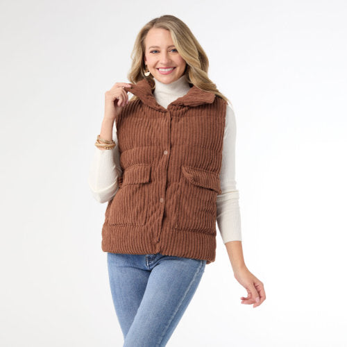 Corduroy Down Filled Vest