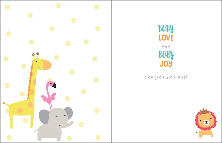 Baby Card - Baby Blocks and Animals