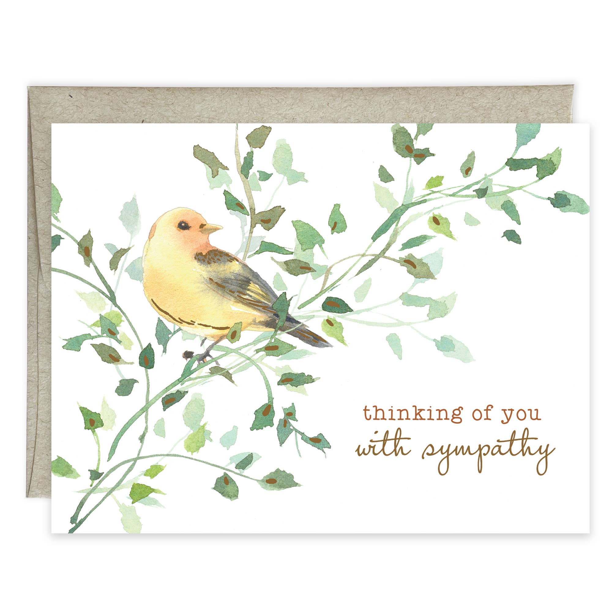 Sympathy Greeting Card - Gold Finch