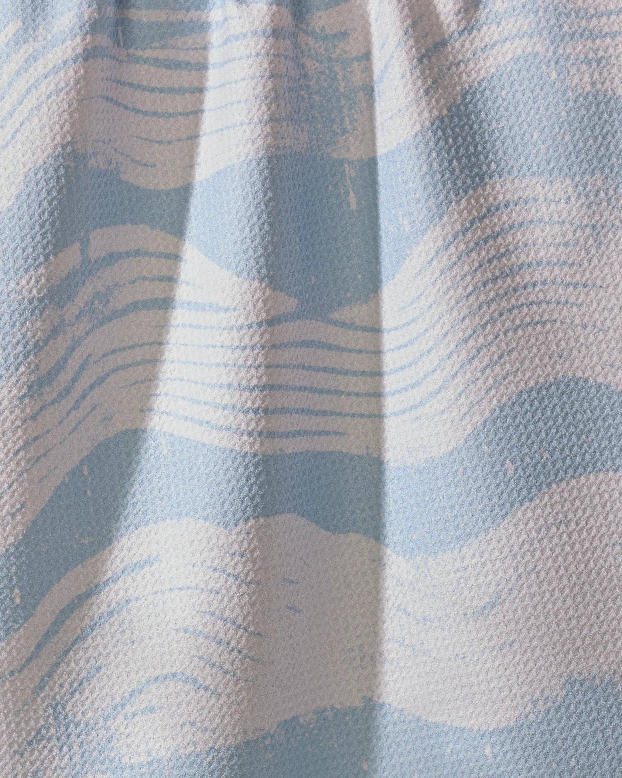 Geometry Brushline Light Blue Tea Towel