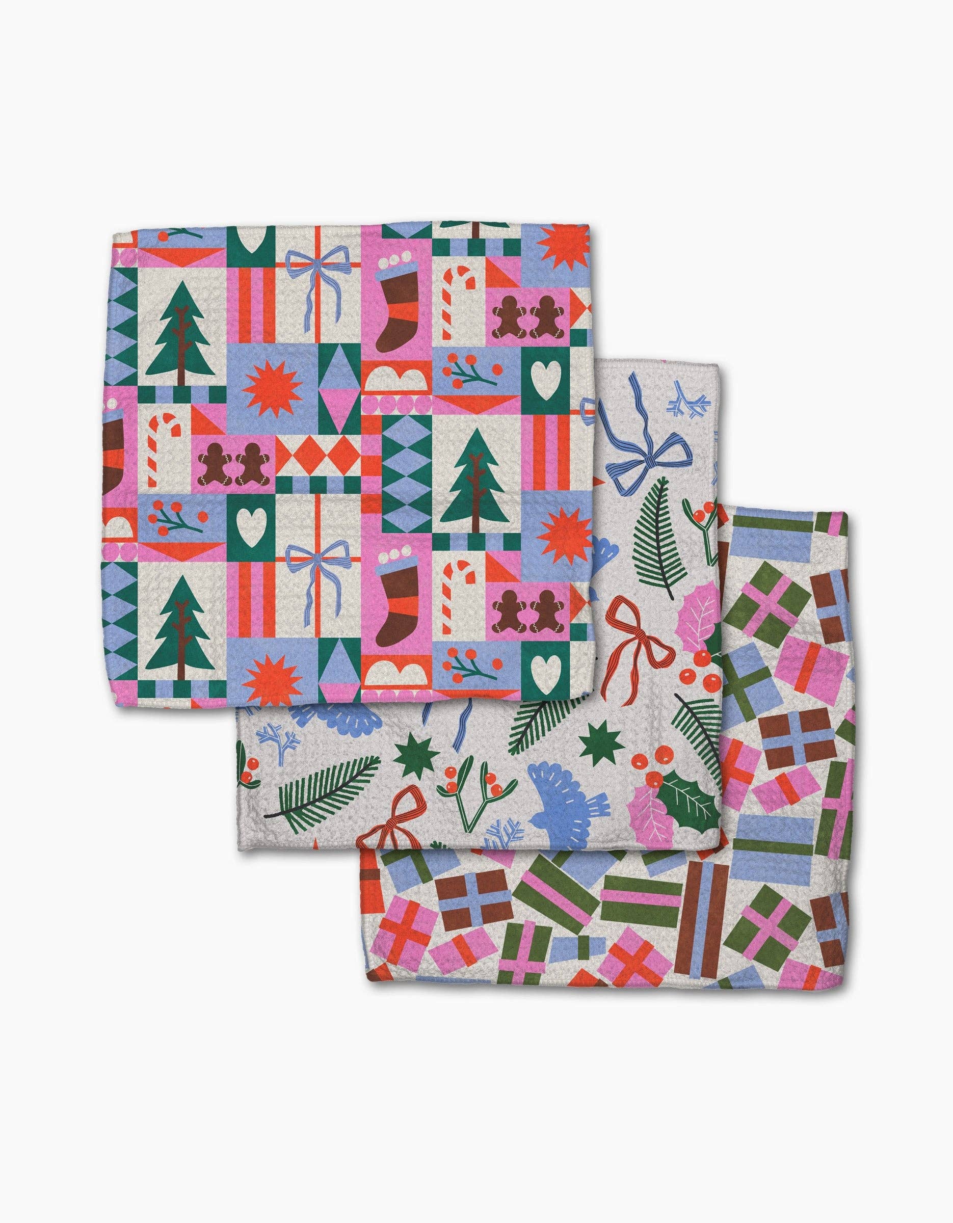 Geometry Festive Cheer Dishcloth Set