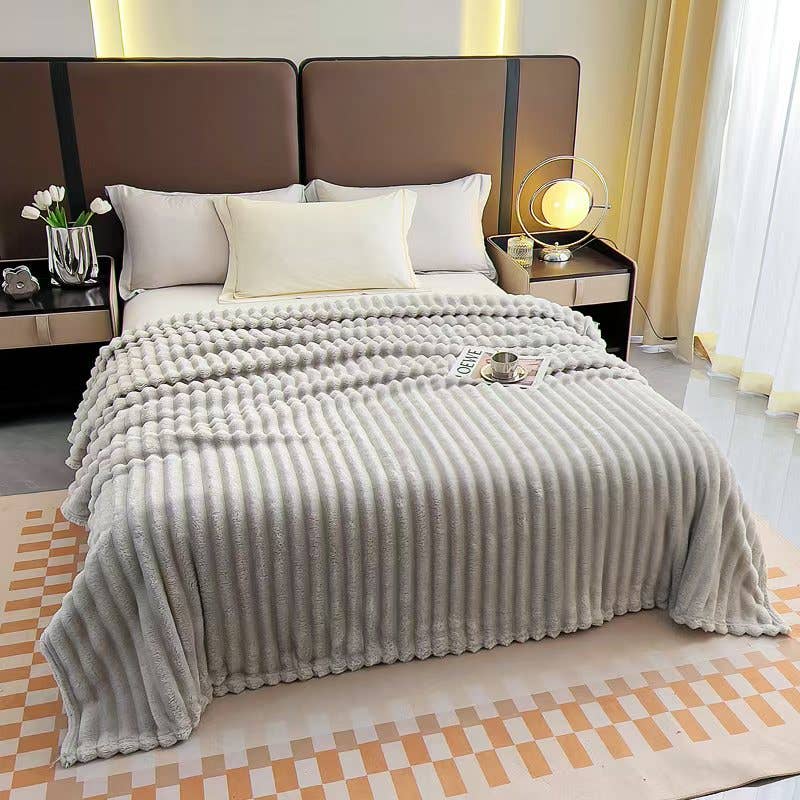 Stripe Fleece Throw Blanket