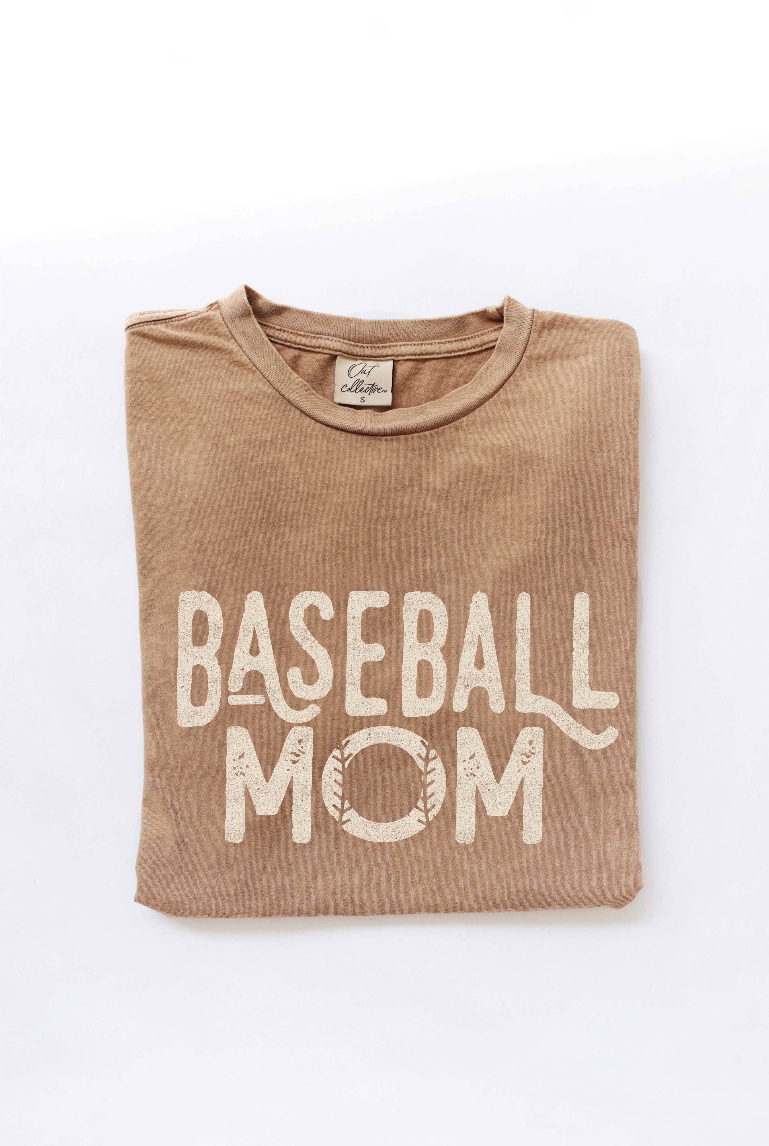 BASEBALL MOM Mineral Washed Graphic Top FINAL SALE