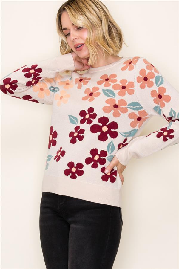 Floral Jacquard Sweater