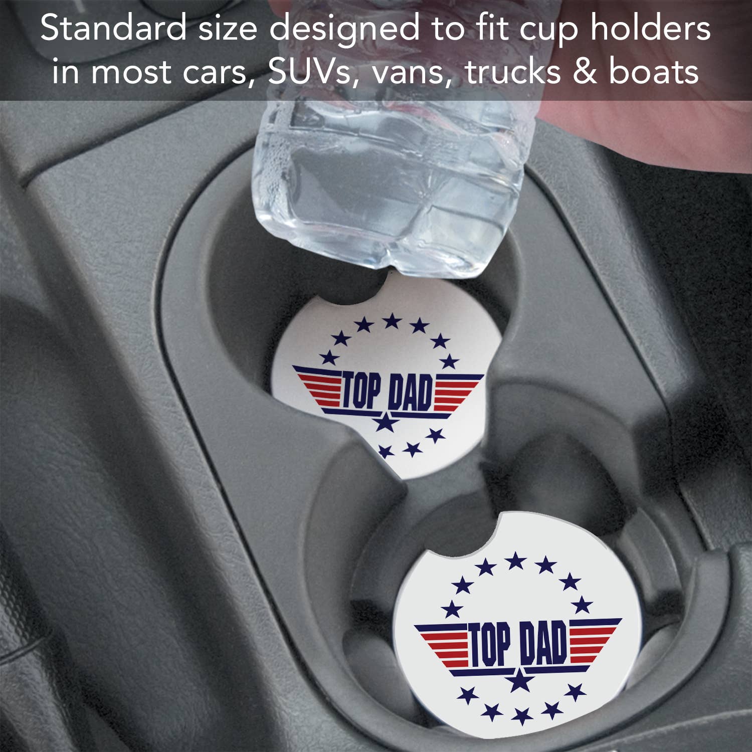 Top Dad Absorbent Stone Car Coaster
