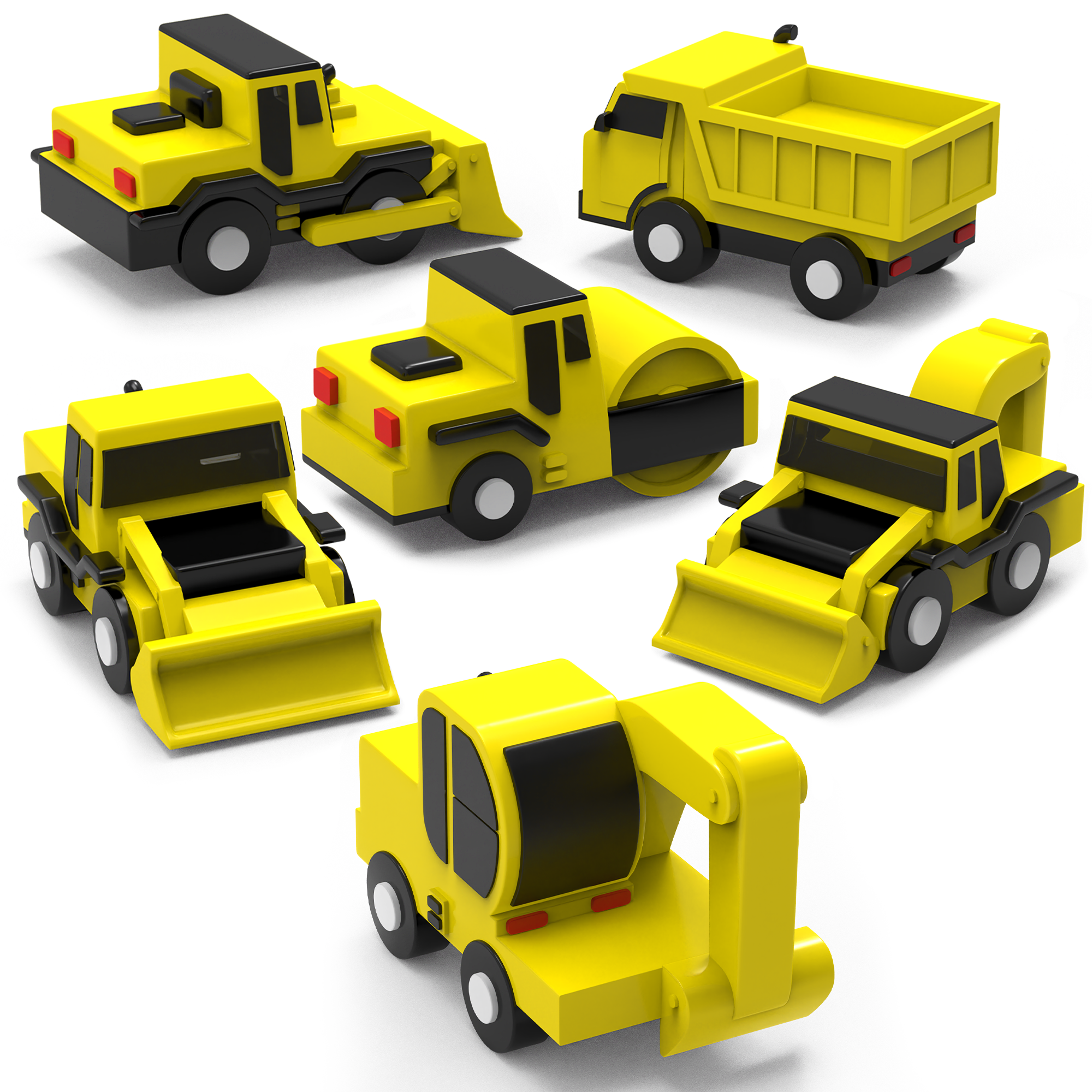 Tub Works® Construction™ Trucks Mold Free Bath Toys