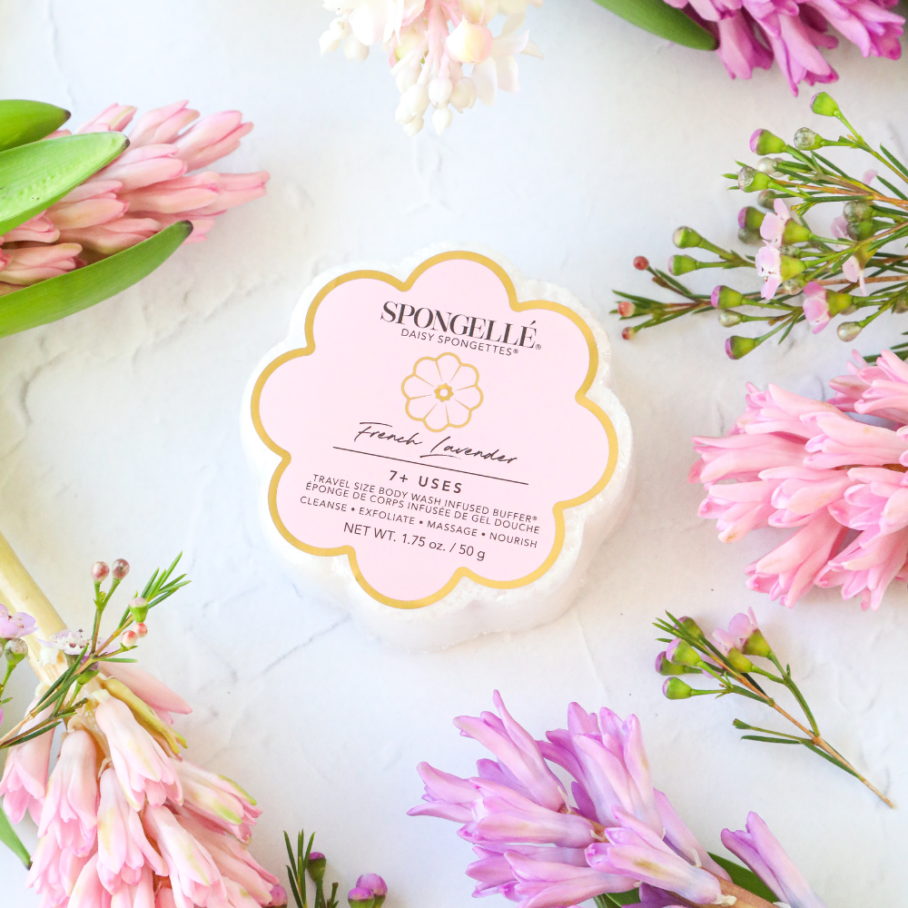 French Lavender Daisy Spongette | Soap Sponge | Soap Buffer