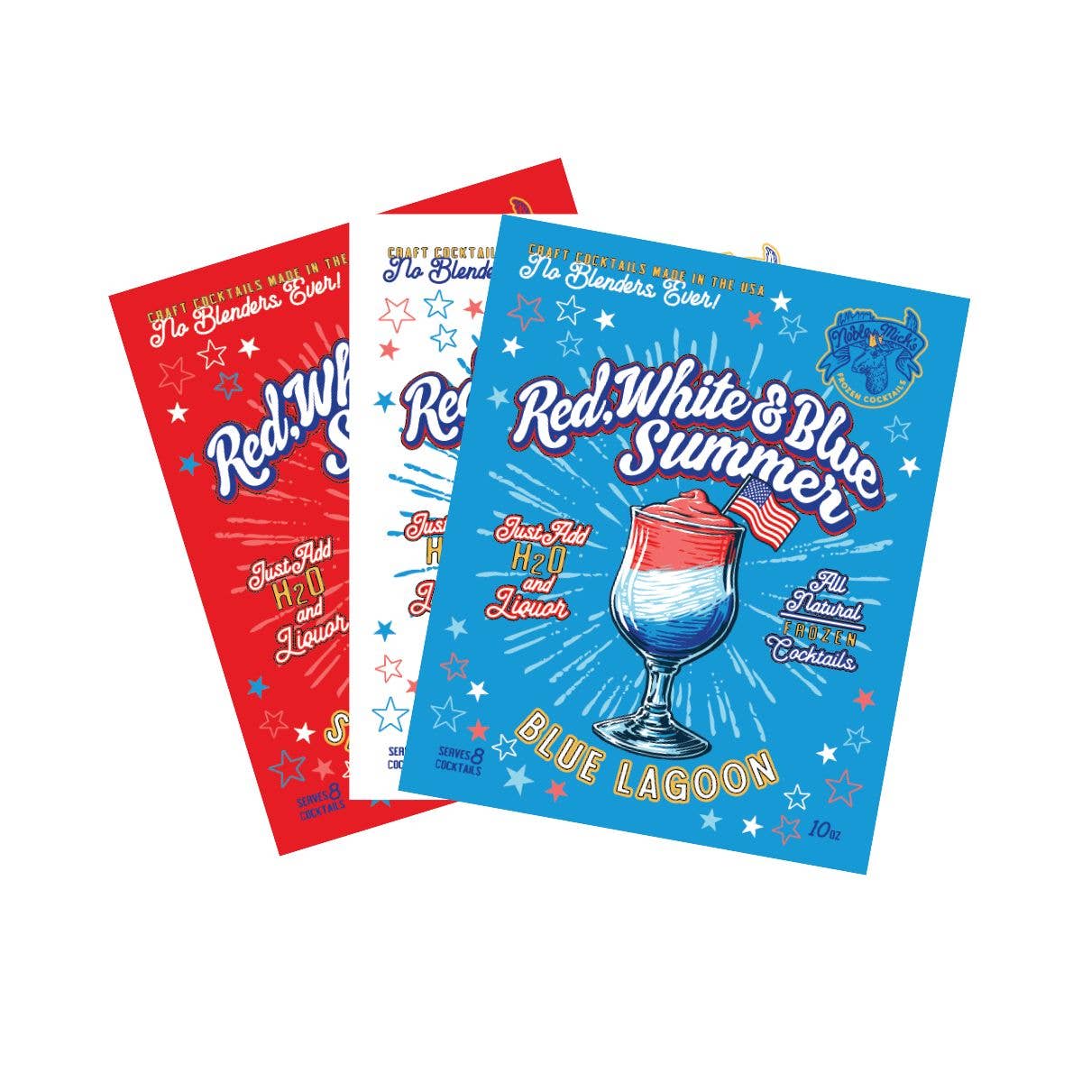 Red, White & Blue Summer Pina Colada Frozen Cocktail